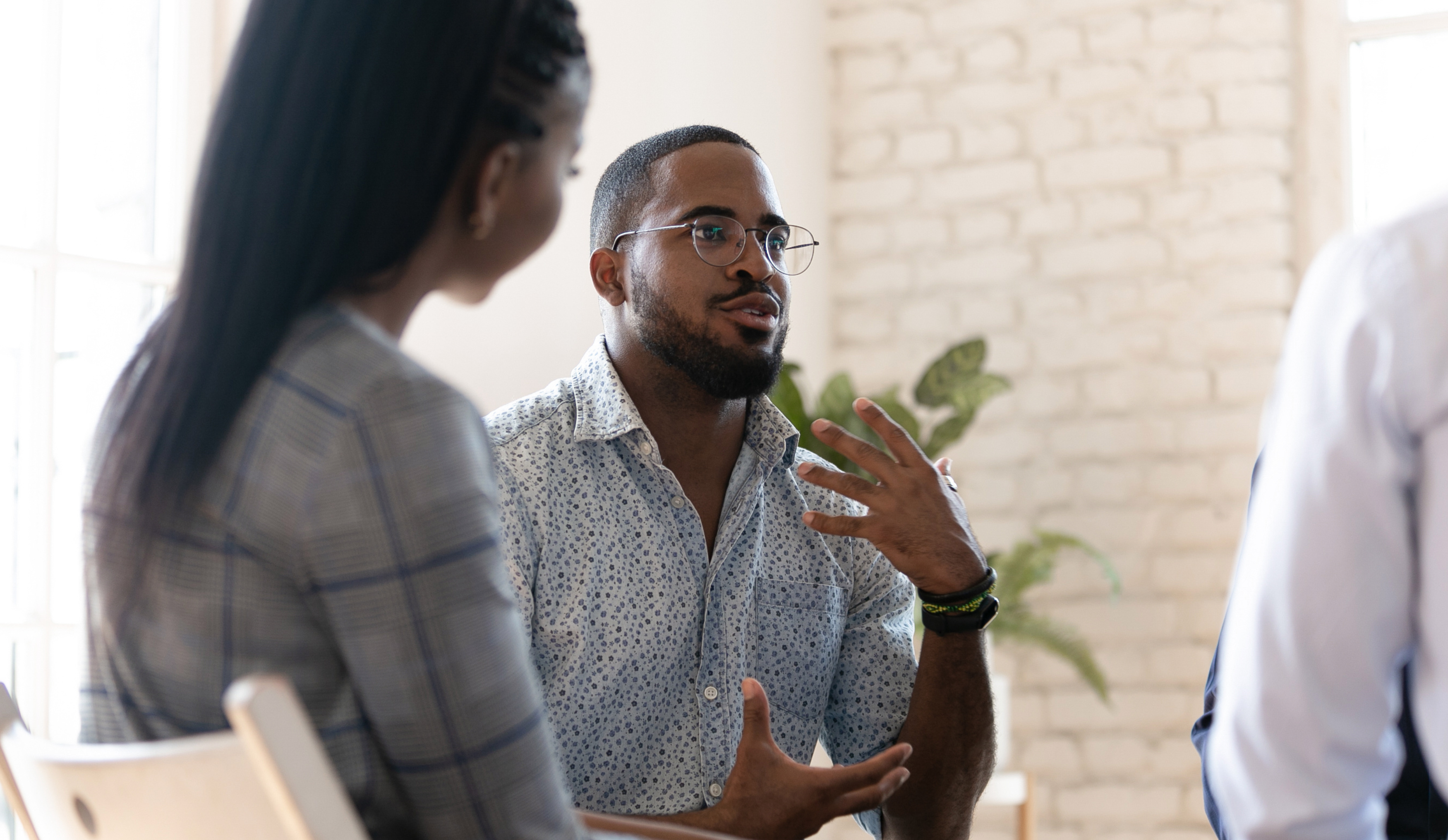 Man speaking to therapist